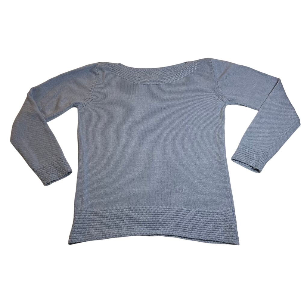 Benedetta B. Boat Neck Pullover Sweater Size L Lightweight Classic Wool Blend